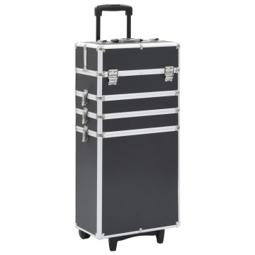 Fekete alumínium sminkbőrönd - utánvéttel vagy ingyenes szállítással