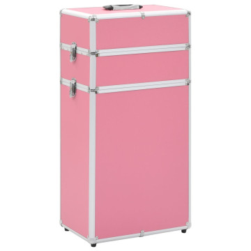 Rózsaszín alumínium sminkbőrönd - utánvéttel vagy ingyenes szállítással