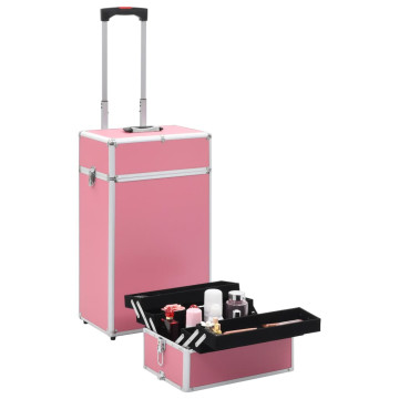Rózsaszín alumínium sminkbőrönd - utánvéttel vagy ingyenes szállítással