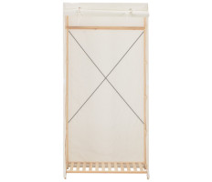 Fehér szövet ruhásszekrény 79 x 40 x 170 cm - utánvéttel vagy ingyenes szállítással