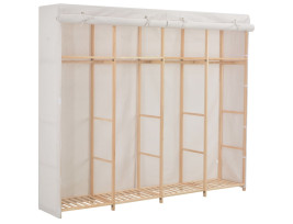 Fehér szövet ruhásszekrény 200 x 40 x 170 cm - utánvéttel vagy ingyenes szállítással