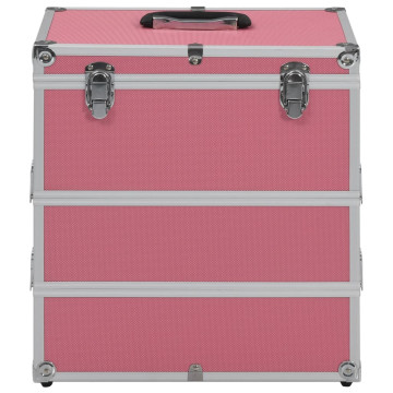 Rózsaszín alumínium sminktáska 37 x 24 x 40 cm - utánvéttel vagy ingyenes szállítással