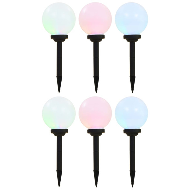 6 db napelemes kültéri LED gömblámpa 20 cm RGB - utánvéttel vagy ingyenes szállítással