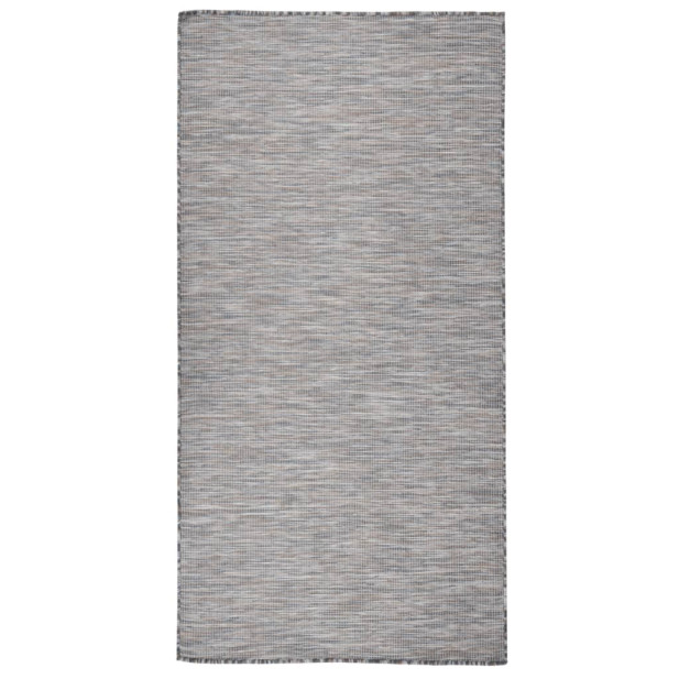 Barna-fekete lapos szövésű kültéri szőnyeg 100 x 200 cm - utánvéttel vagy ingyenes szállítással