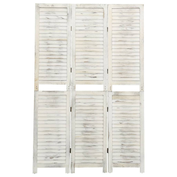 3 paneles antik fehér faparaván 105 x 165 cm - utánvéttel vagy ingyenes szállítással