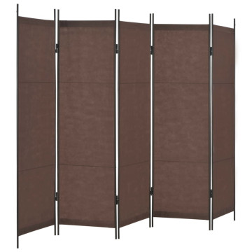 Barna 5 paneles paraván 250 x 180 cm - utánvéttel vagy ingyenes szállítással