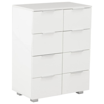 Magasfényű fehér szerelt fa tálalószekrény 60 x 35 x 80 cm - utánvéttel vagy ingyenes szállítással