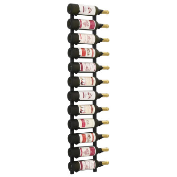 Fekete vas falra szerelhető bortartó állvány 12 palacknak - utánvéttel vagy ingyenes szállítással