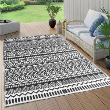 Kültéri szőnyeg ARAKIL fekete 120x180 cm PP - utánvéttel vagy ingyenes szállítással