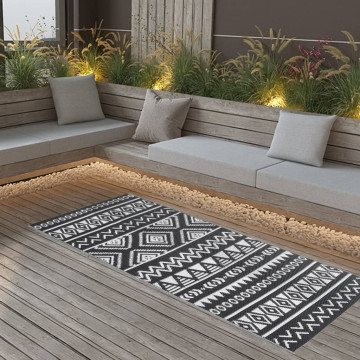 Fekete PP kültéri szőnyeg 80x150 cm - utánvéttel vagy ingyenes szállítással