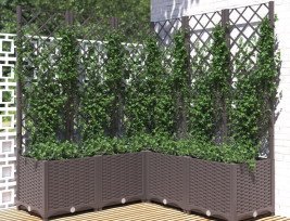 Barna polipropilén rácsos kerti ültetőláda 120 x 120 x 136 cm - utánvéttel vagy ingyenes szállítással