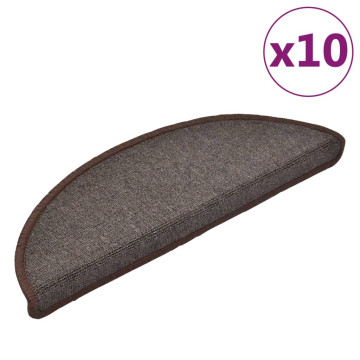 10 db kávébarna lépcsőszőnyeg 65x24x4 cm - utánvéttel vagy ingyenes szállítással