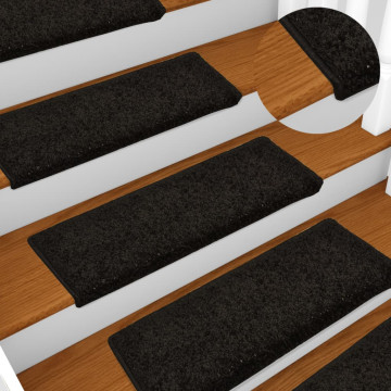 10 db fekete lépcsőszőnyeg 65 x 21 x 4 cm - utánvéttel vagy ingyenes szállítással