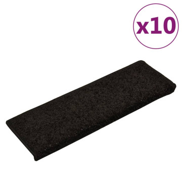 10 db fekete lépcsőszőnyeg 65 x 21 x 4 cm - utánvéttel vagy ingyenes szállítással