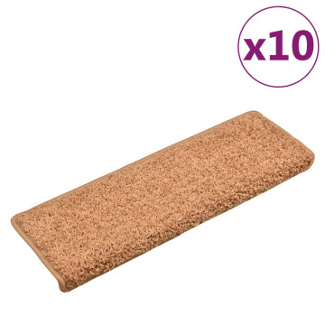 10 db barna lépcsőszőnyeg 65 x 21 x 4 cm - utánvéttel vagy ingyenes szállítással