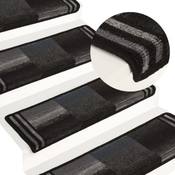 10 db fekete és szürke öntapadó lépcsőszőnyeg 65x21x4 cm - utánvéttel vagy ingyenes szállítással
