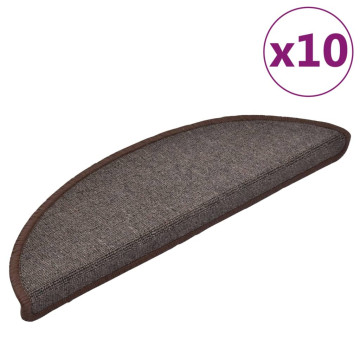10 db kávébarna lépcsőszőnyeg 56x17x3 cm - utánvéttel vagy ingyenes szállítással
