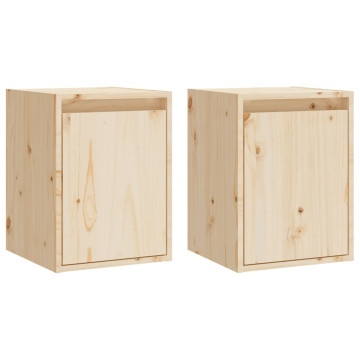 2 darabb tömör fenyőfa faliszekrény 30x30x40 cm - utánvéttel vagy ingyenes szállítással