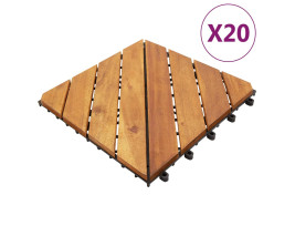 20 db barna tömör akácfa padlólap 30 x 30 cm - utánvéttel vagy ingyenes szállítással