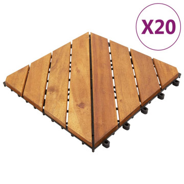 20 db barna tömör akácfa padlólap 30 x 30 cm - utánvéttel vagy ingyenes szállítással