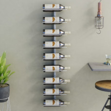 Fehér vas falra szerelhető bortartó állvány 9 palacknak - utánvéttel vagy ingyenes szállítással