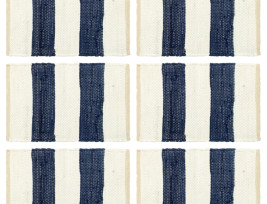 6 darab fehér-kék csíkos pamut rongyalátét 30 x 45 cm - utánvéttel vagy ingyenes szállítással