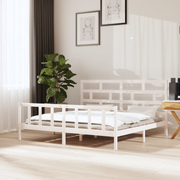 Super King fehér tömör fenyőfa ágykeret 180 x 200 cm - utánvéttel vagy ingyenes szállítással