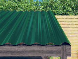 12 db zöld porszórt acél tetőpanel 100 x 36 cm - utánvéttel vagy ingyenes szállítással