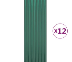 12 db zöld porszórt acél tetőpanel 100 x 36 cm - utánvéttel vagy ingyenes szállítással