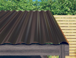 12 db barna porszórt acél tetőpanel 100 x 36 cm - utánvéttel vagy ingyenes szállítással