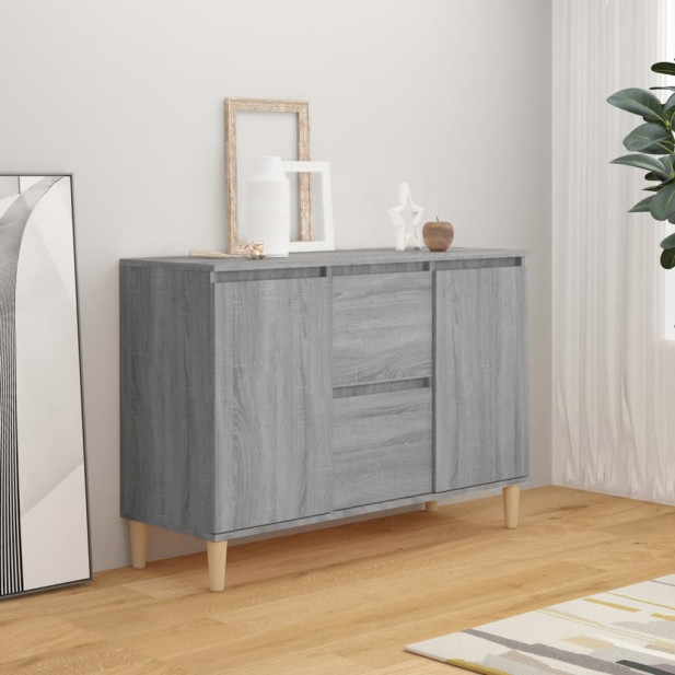 Szürke sonoma színű szerelt fa tálalószekrény 101 x 35 x 70 cm - utánvéttel vagy ingyenes szállítással