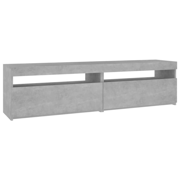 2 db betonszürke TV-szekrény LED-világítással 75 x 35 x 40 cm - utánvéttel vagy ingyenes szállítással