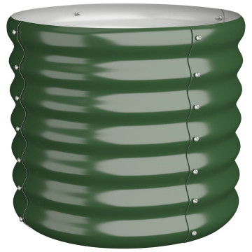 Zöld porszórt acél kerti ültetőláda 40 x 40 x 36 cm - utánvéttel vagy ingyenes szállítással
