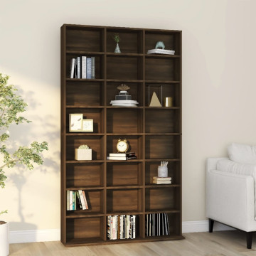 Barna tölgy színű szerelt fa CD-szekrény 102 x 23 x 177,5 cm - utánvéttel vagy ingyenes szállítással
