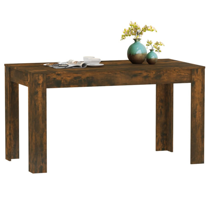 Füstös tölgy színű szerelt fa étkezőasztal 140 x 74,5 x 76 cm - utánvéttel vagy ingyenes szállítással