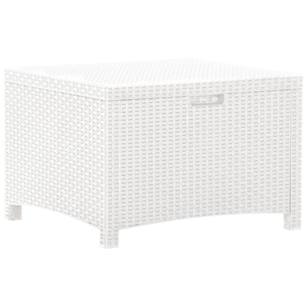 Fehér polyrattan kerti tárolóláda 60 x 54 x 41 cm - utánvéttel vagy ingyenes szállítással