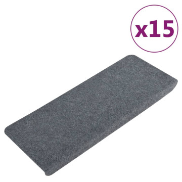 15 db szürke öntapadó lépcsőszőnyeg 65x24,5x3,5 cm - utánvéttel vagy ingyenes szállítással