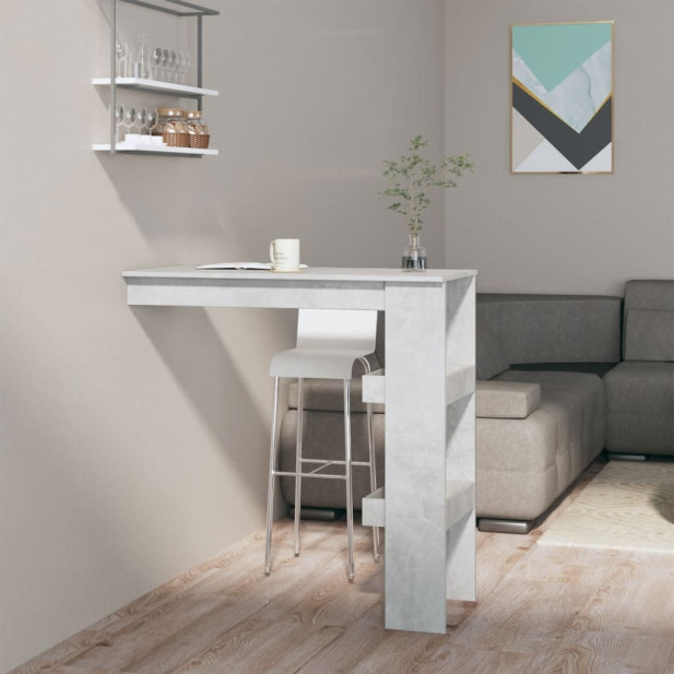 Betonszürke fatermék fali bárasztal 102 x 45 x 103,5 cm - utánvéttel vagy ingyenes szállítással