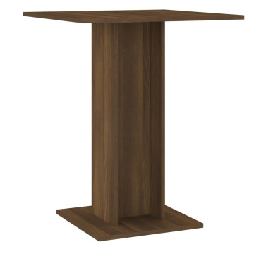 Barna tölgy színű szerelt fa bisztróasztal 60 x 60 x 75 cm - utánvéttel vagy ingyenes szállítással
