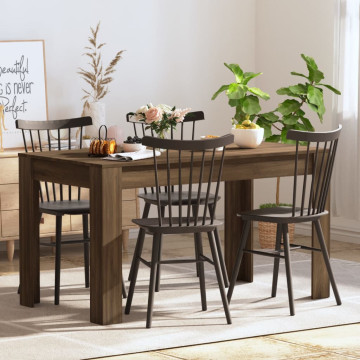 Barna tölgy színű szerelt fa étkezőasztal 140 x 74,5 x 76 cm - utánvéttel vagy ingyenes szállítással