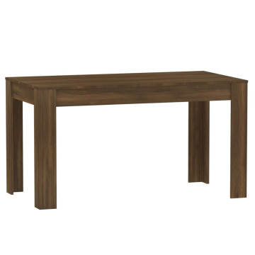 Barna tölgy színű szerelt fa étkezőasztal 140 x 74,5 x 76 cm - utánvéttel vagy ingyenes szállítással