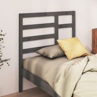 Szürke tömör fenyőfa ágyfejtámla 81 x 4 x 104 cm - utánvéttel vagy ingyenes szállítással