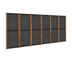 Fekete 6 paneles térelválasztó 420x180 cm - utánvéttel vagy ingyenes szállítással