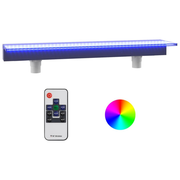 Akril vízeséskifolyó RGB LED-ekkel 108 cm - utánvéttel vagy ingyenes szállítással