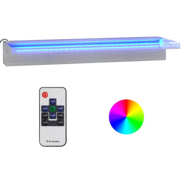 Rozsdamentes acél vízeséskifolyó RGB LED-ekkel 60 cm - utánvéttel vagy ingyenes szállítással