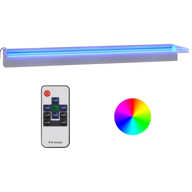 Rozsdamentes acél vízeséskifolyó RGB LED-ekkel 90 cm - utánvéttel vagy ingyenes szállítással