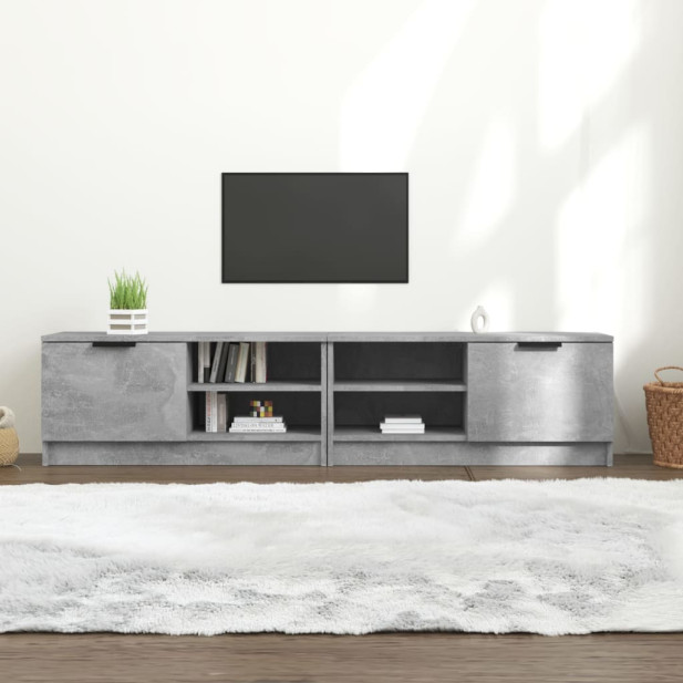 2 db betonszürke szerelt fa TV-szekrény 80x35x36,5 cm - utánvéttel vagy ingyenes szállítással