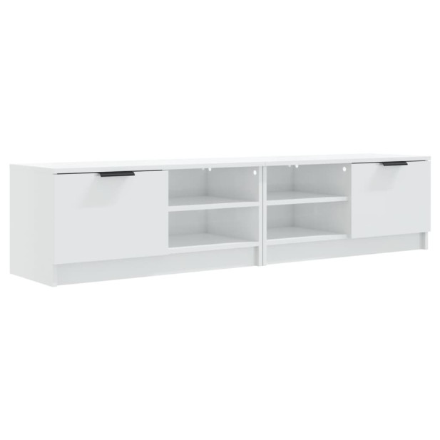 2 db fehér magasfényű szerelt fa TV-szekrény 80x35x36,5 cm - utánvéttel vagy ingyenes szállítással