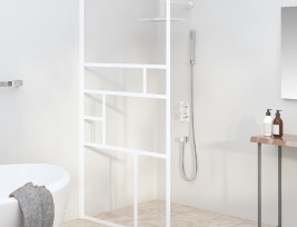 Fehér ESG üveg zuhanyfal küszöb nélküli zuhanyhoz 100x195 cm - utánvéttel vagy ingyenes szállítással