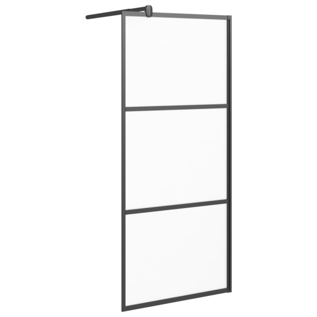 Fekete ESG tejüveg zuhanyfal küszöb nélküli zuhanyhoz 90x195 cm - utánvéttel vagy ingyenes szállítással